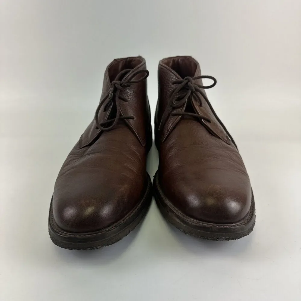 Johnston And Murphy Chukka Boot Brown Pebbled Leather LaceUp Crepe Sole Men 11.5